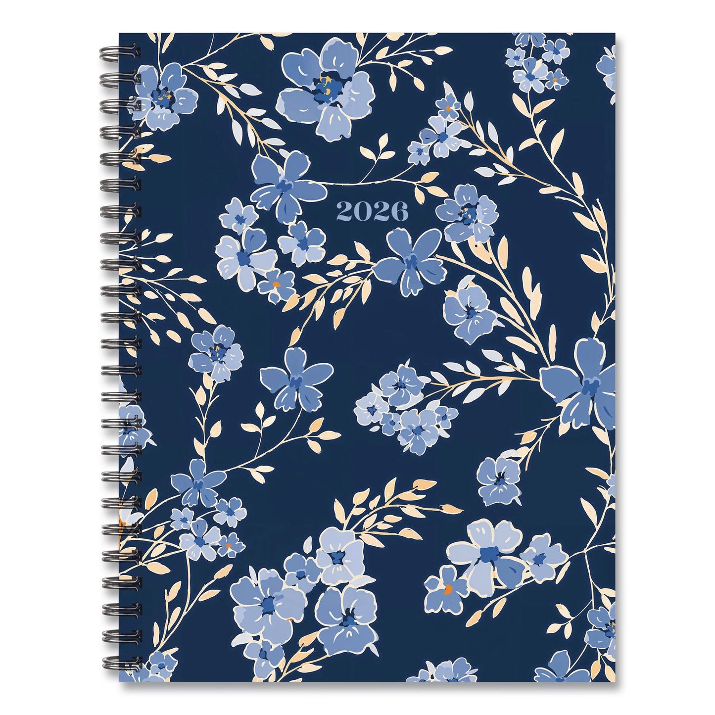 Willow Creek Press Bluesy Floral Weekly/Monthly Planner, 8.8 x 6.5, Blue Cover, 12-Month (Jan to Dec): 2026 (WPR56653)