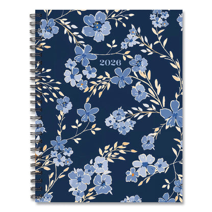 Willow Creek Press Bluesy Floral Weekly/Monthly Planner, 8.8 x 6.5, Blue Cover, 12-Month (Jan to Dec): 2026 (WPR56653)