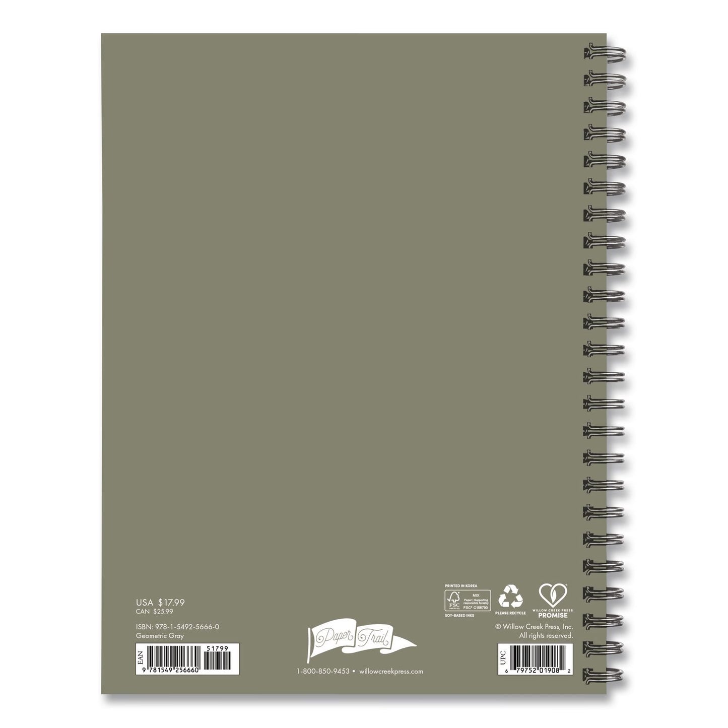 Willow Creek Press Geometric Gray Weekly/Monthly Planner, 8.5 x 6.5, Multicolor Cover, 12-Month (Jan to Dec): 2026 (WPR56660)