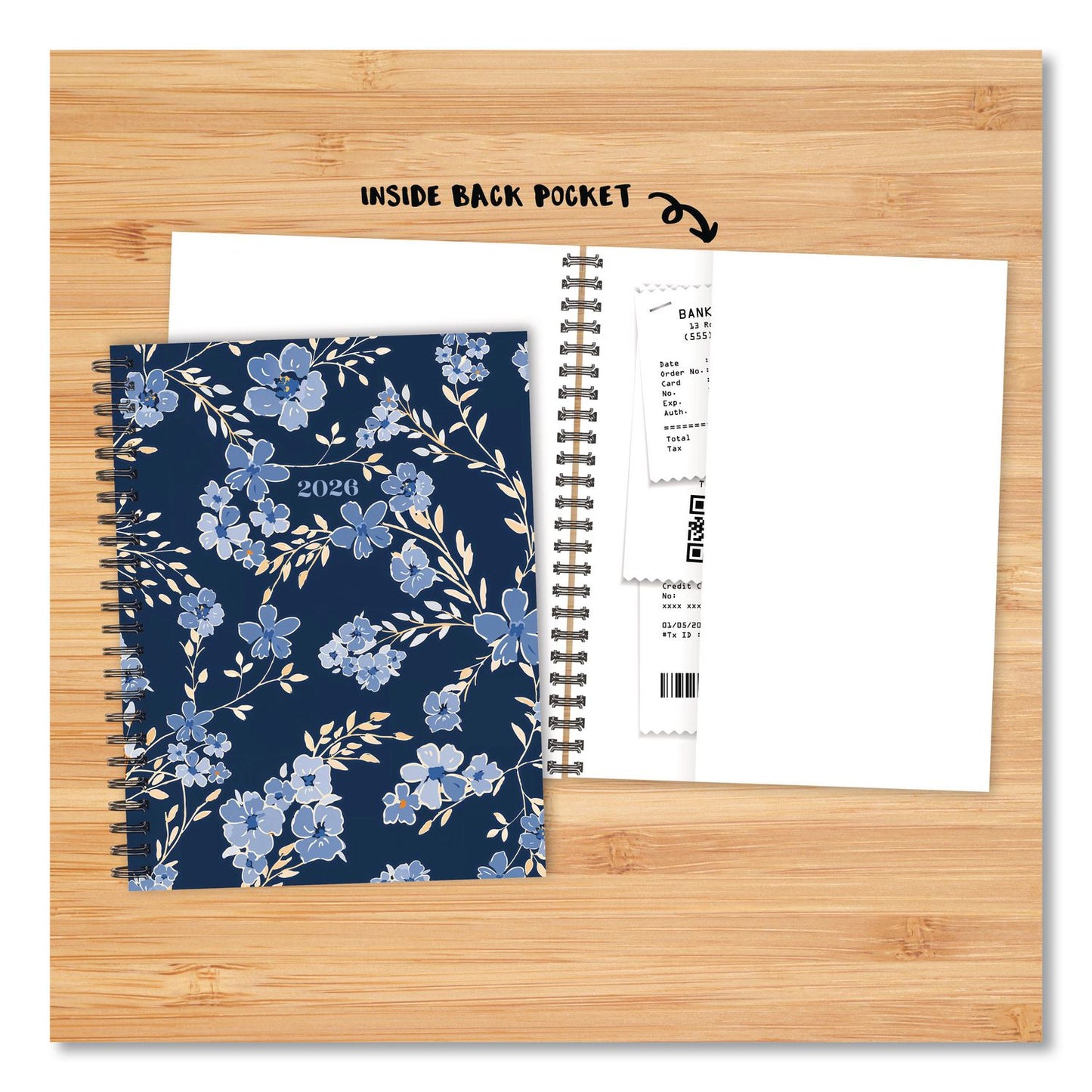 Willow Creek Press Bluesy Floral Weekly/Monthly Planner, 8.8 x 6.5, Blue Cover, 12-Month (Jan to Dec): 2026 (WPR56653)