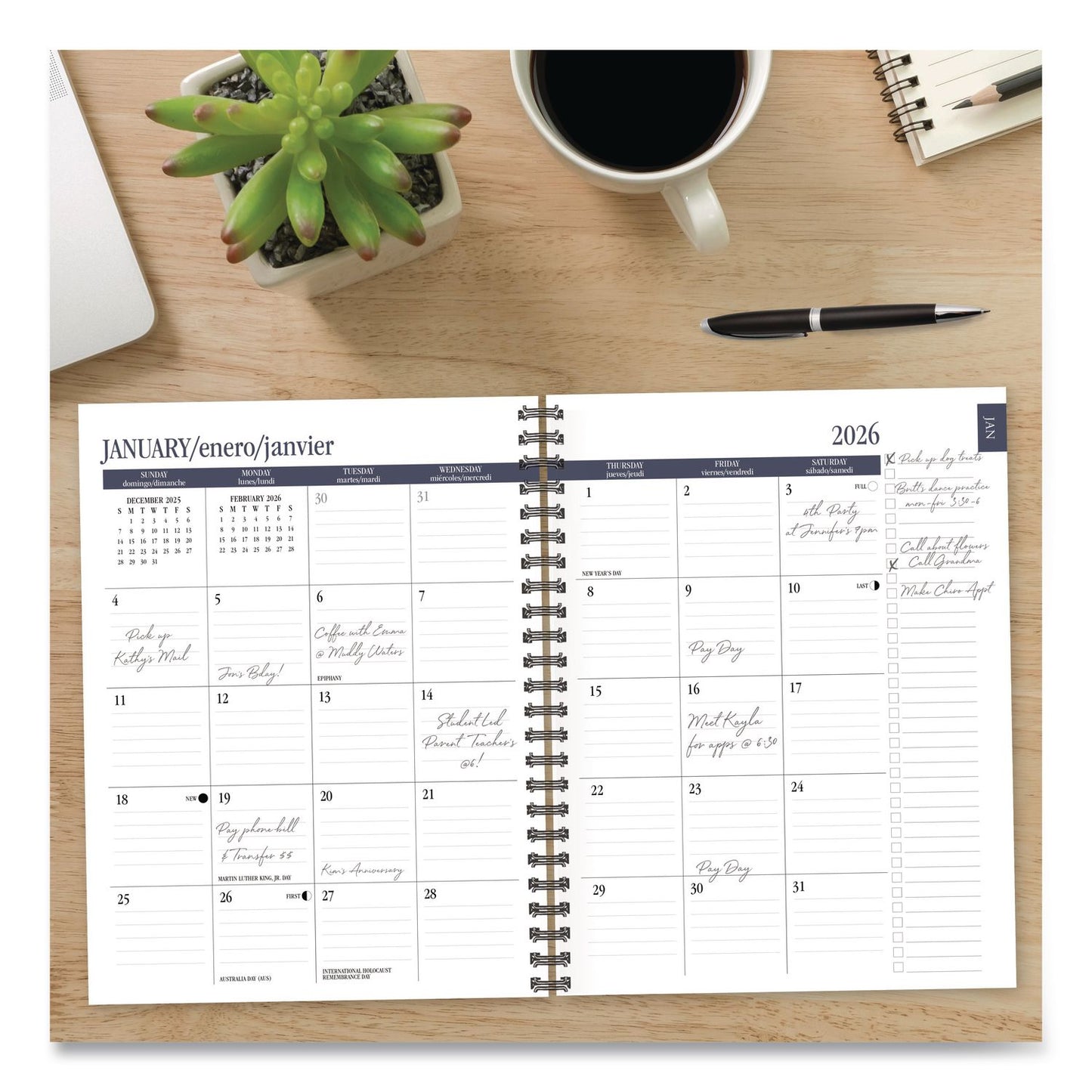 Willow Creek Press Happy Stripe Weekly/Monthly Planner, 8.5 x 6,5, Multicolor Cover, 12-Month (Jan to Dec): 2026 (WPR56677)