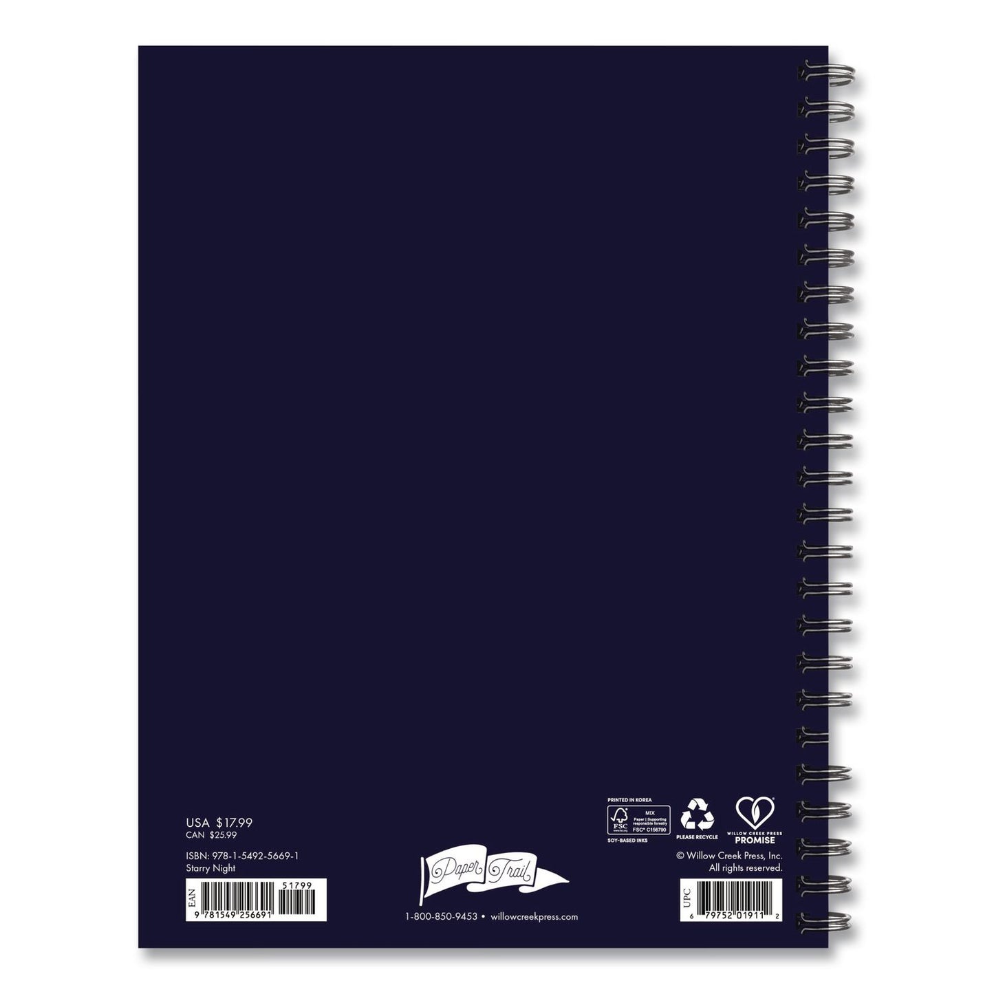 Willow Creek Press Starry Night Weekly/Monthly Planner, 8.5 x 6.5, Black/Gold Cover, 12-Month (Jan to Dec): 2026 (WPR56691)