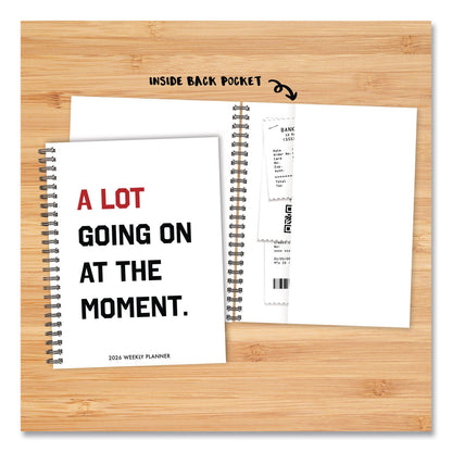 Willow Creek Press A Lot Going On Weekly/Monthly Planner, 8.5 x 6.5, White/Black/Red Cover, 12-Month (Jan to Dec): 2026 (WPR57513)