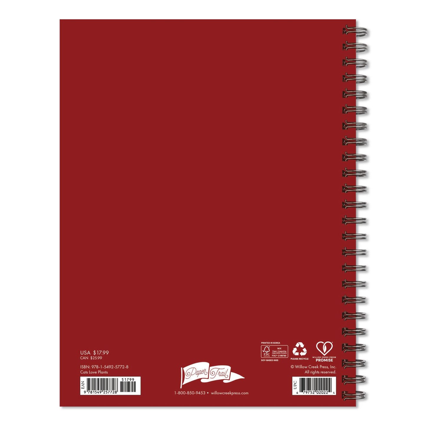 Willow Creek Press Cats Love Plants Weekly/Monthly Planner, 8.5 x 6.5, Multicolor Cover, 12-Month (Jan to Dec): 2026 (WPR57728)