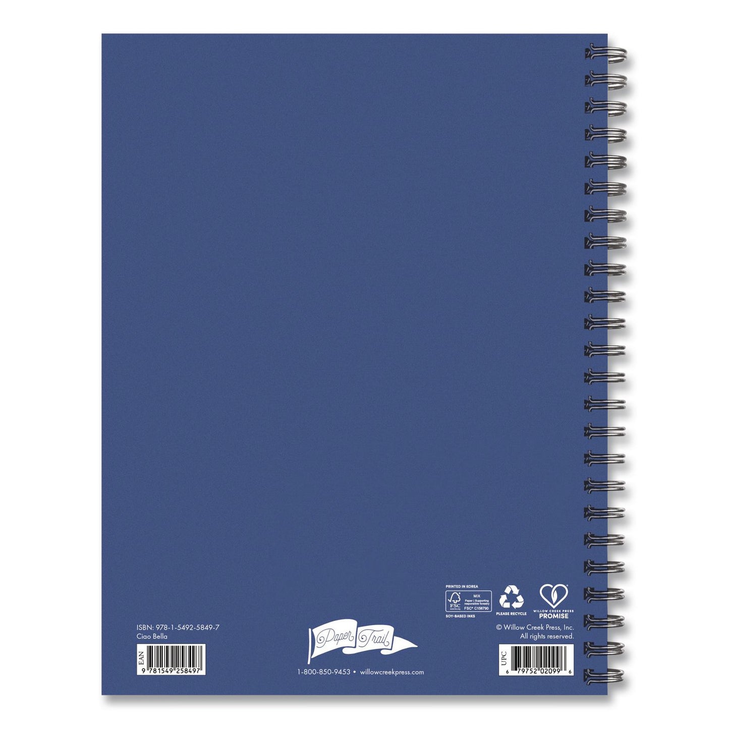 Willow Creek Press Ciao Bella Weekly/Monthly Planner, 8.5 x 6.5, Blue/Pink Cover, 12-Month (Jan to Dec): 2026 (WPR58497)