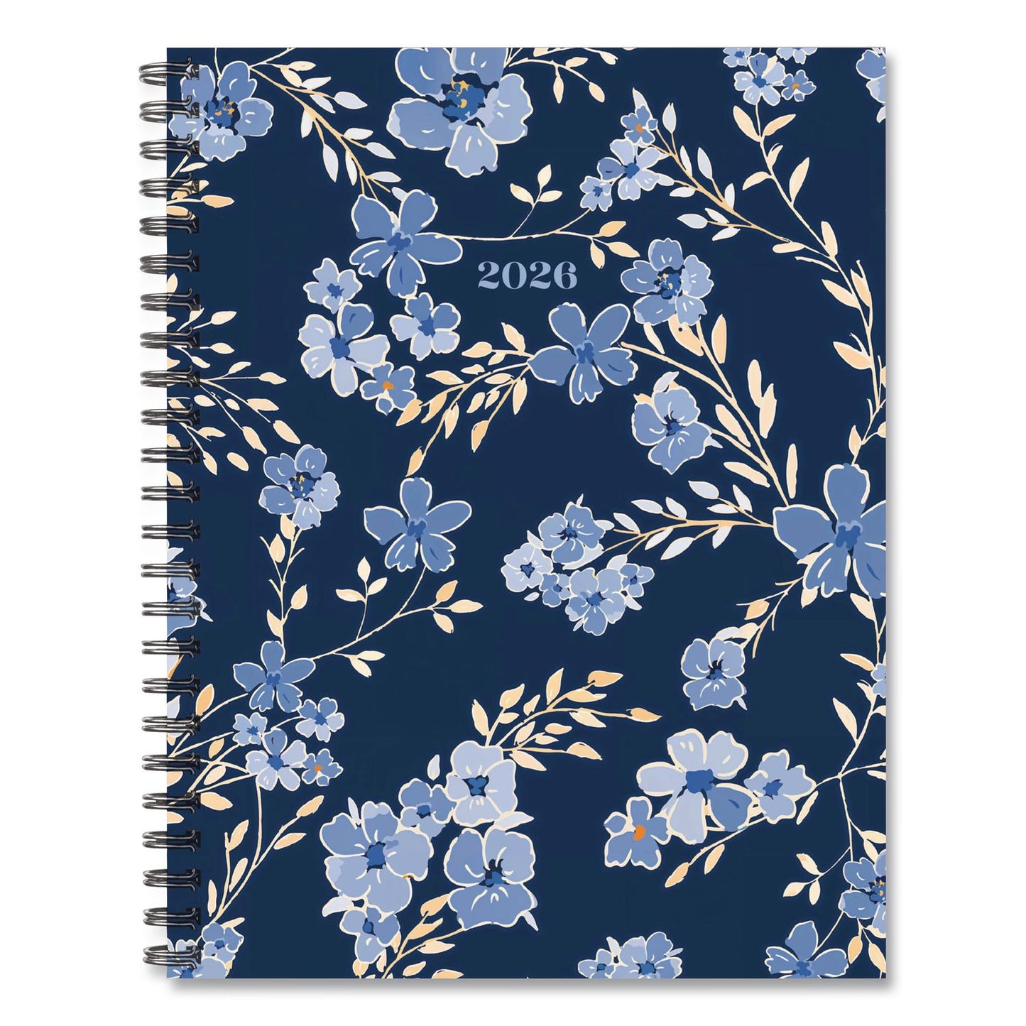 Willow Creek Press Blue Floral Weekly/Monthly Planner, 11 x 8.5, Blue/Black Cover, 12-Month (Jan to Dec): 2026 (WPR56707)