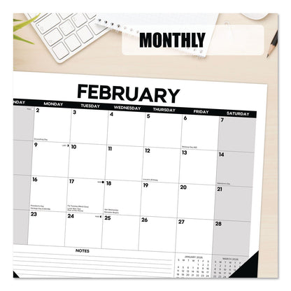 Willow Creek Press Basic Large Monthly Desk Pad Calendar, 22 x 17, White/Gray/Black Sheets, Black Headband/Corners, 12-Month (Jan to Dec) 2026 (WPR57209)