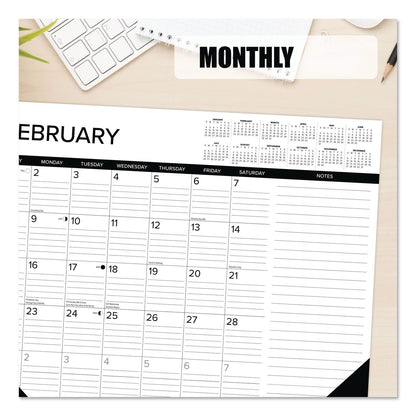Willow Creek Press Black-and-White with Lines Large Monthly Desk Pad Calendar, 22 x 17, White Sheets, Black Corners, 12-Month (Jan to Dec): 2026 (WPR57216)