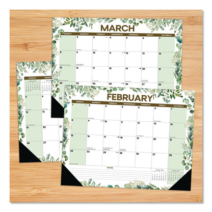 Willow Creek Press Eucalyptus Large Monthly Desk Pad Calendar, 22 x 17, White/Green Sheets, Black Headband/Corners, 12-Month (Jan to Dec) 2026 (WPR57223)