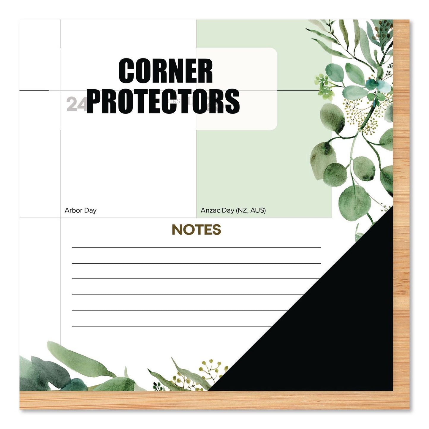 Willow Creek Press Eucalyptus Large Monthly Desk Pad Calendar, 22 x 17, White/Green Sheets, Black Headband/Corners, 12-Month (Jan to Dec) 2026 (WPR57223)