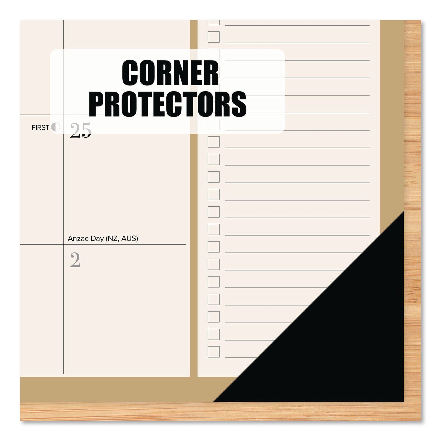 Willow Creek Press Modern Minimalist Large Monthly Desk Pad Calendar, 22x17, White/Teal Sheets, Black Headband/Corners, 12-Month (Jan-Dec) 2026 (WPR57230)
