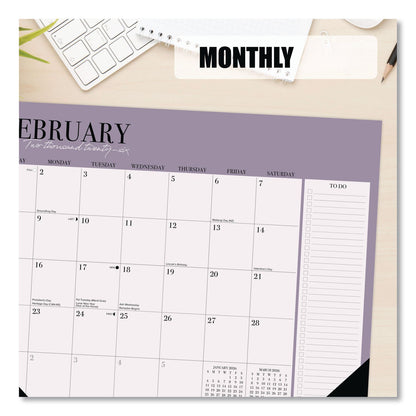 Willow Creek Press Modern Minimalist Large Monthly Desk Pad Calendar, 22x17, White/Teal Sheets, Black Headband/Corners, 12-Month (Jan-Dec) 2026 (WPR57230)