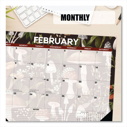 Willow Creek Press Mushrooms Large Monthly Desk Pad Calendar, 22 x 17, Multicolor Sheets, Black Headband/Corners, 12-Month (Jan to Dec) 2026 (WPR57247)