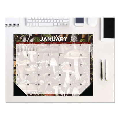 Willow Creek Press Mushrooms Large Monthly Desk Pad Calendar, 22 x 17, Multicolor Sheets, Black Headband/Corners, 12-Month (Jan to Dec) 2026 (WPR57247)