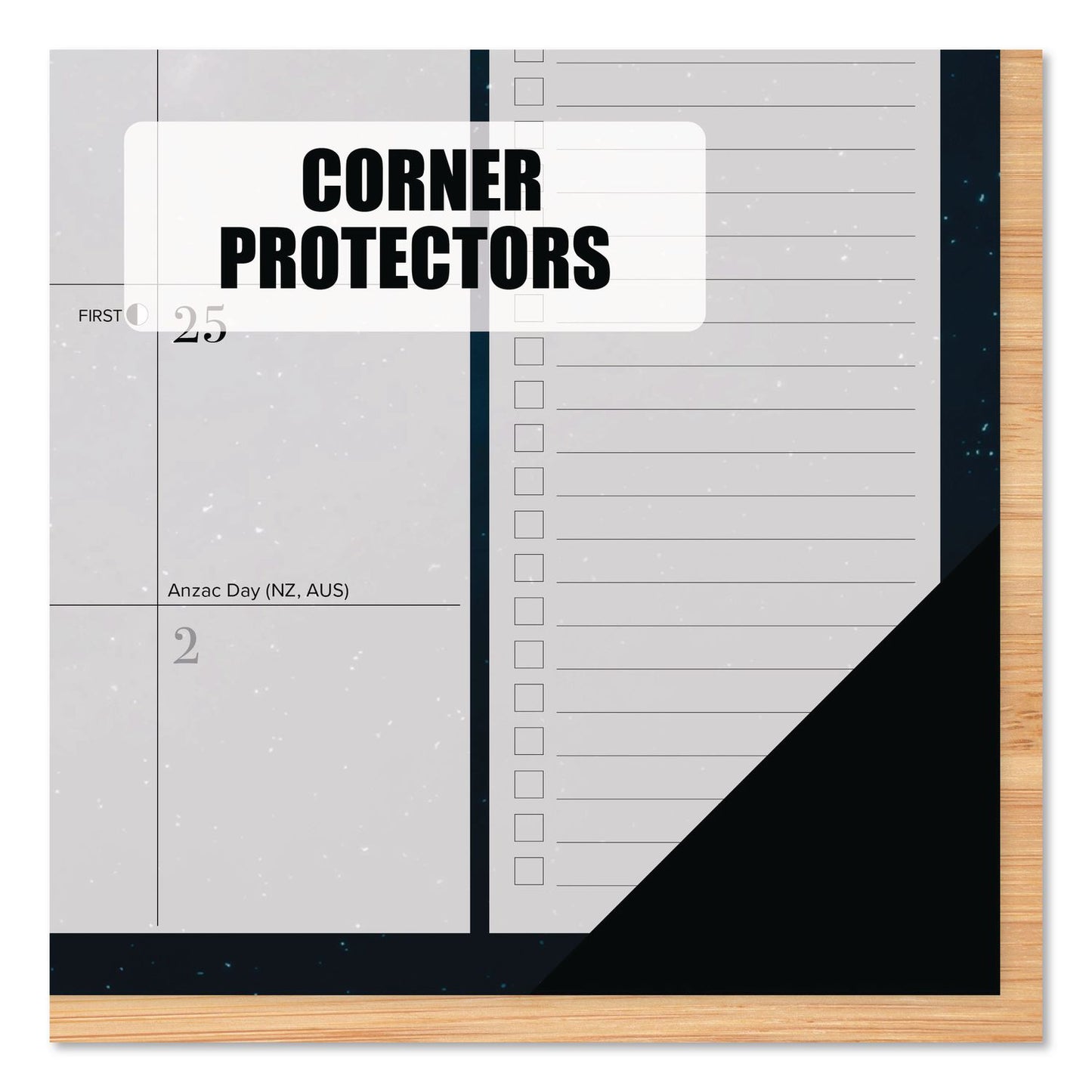 Willow Creek Press Moon Magic Large Monthly Desk Pad Calendar, 22 x 17, Gray/Black/Gold Sheets, Black Headband/Corners, 12-Month (Jan-Dec) 2026 (WPR57254)