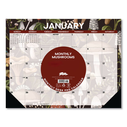 Willow Creek Press Mushrooms Large Monthly Desk Pad Calendar, 22 x 17, Multicolor Sheets, Black Headband/Corners, 12-Month (Jan to Dec) 2026 (WPR57247)