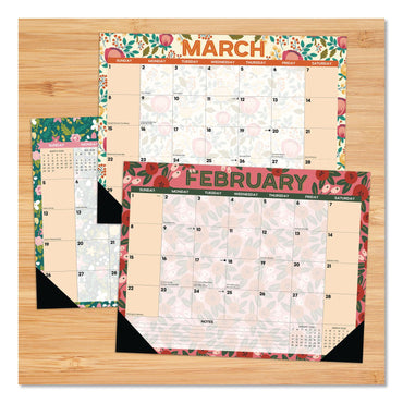 Willow Creek Press Spring Floral Large Monthly Desk Pad Calendar, 22 x 17, Multicolor Sheets, Black Headband/Corners, 12-Month (Jan to Dec) 2026 (WPR57278)