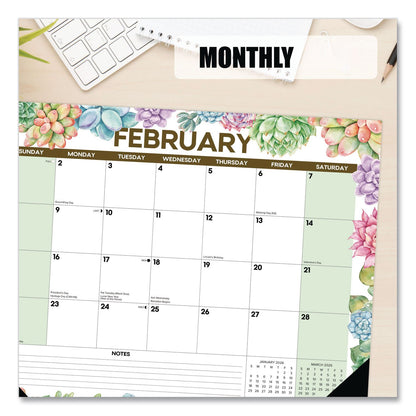 Willow Creek Press Succulents Large Monthly Desk Pad Calendar, 22 x 17, White/Multicolor Sheets, Black Headband/Corners, 12-Month (Jan-Dec) 2026 (WPR57285)