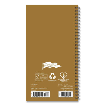 Willow Creek Press Celestial Softcover Weekly/Monthly Spiral Planner, 6.5 x 3.5, Black/Gold Cover, 12-Month (Jan to Dec): 2026 (WPR57322)