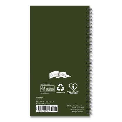 Willow Creek Press Woodland Mushroom Softcover Weekly/Monthly Spiral Planner, 6.5 x 3.5, Multicolor Cover, 12-Month (Jan to Dec): 2026 (WPR57360)