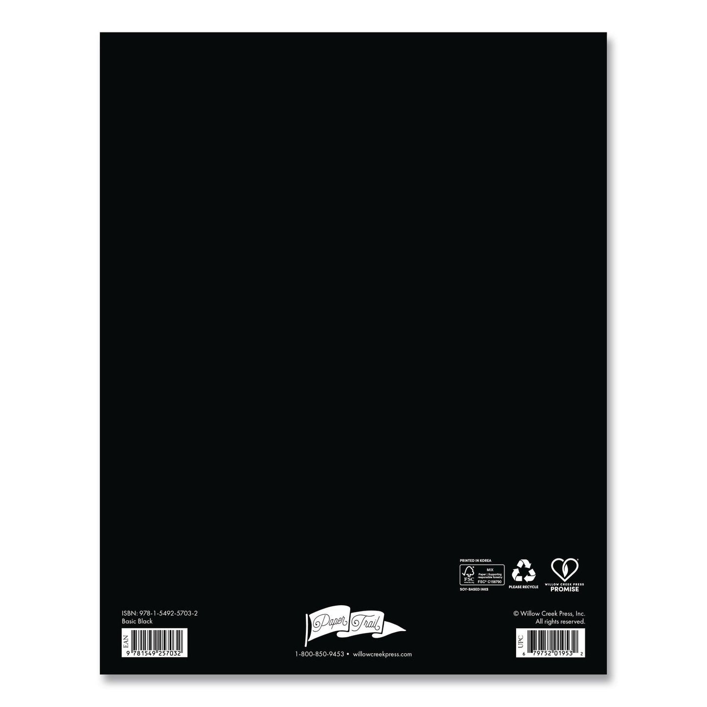Willow Creek Press Basic Black Monthly Planner, 9.5 x 7.5, Black Cover, 12-Month (Jan to Dec): 2026 (WPR57032)
