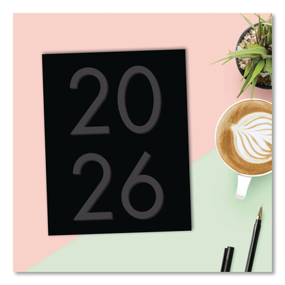 Willow Creek Press Basic Black Monthly Planner, 9.5 x 7.5, Black Cover, 12-Month (Jan to Dec): 2026 (WPR57032)