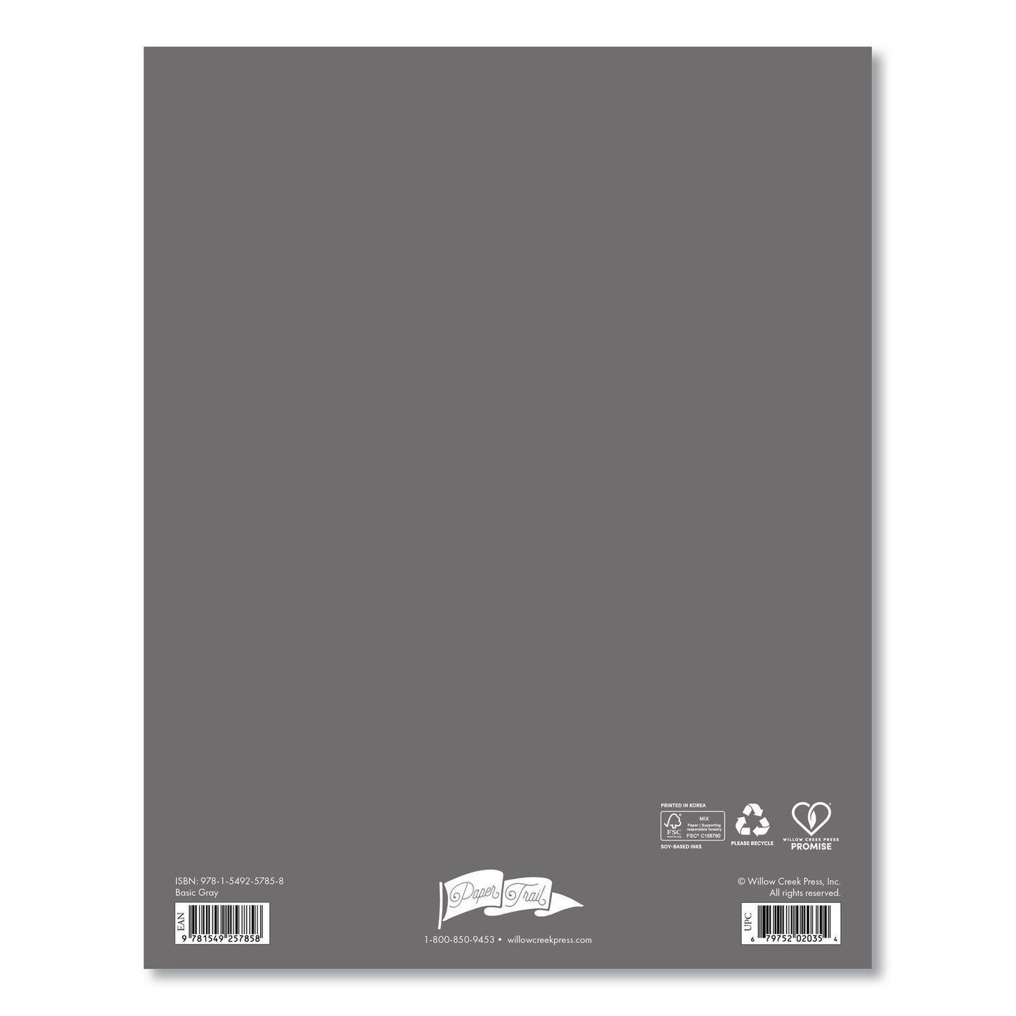 Willow Creek Press Basic Gray Booklet Monthly Planner, 9.5 x 7.5, Gray Cover, 12-Month (Jan to Dec): 2026 (WPR57858)
