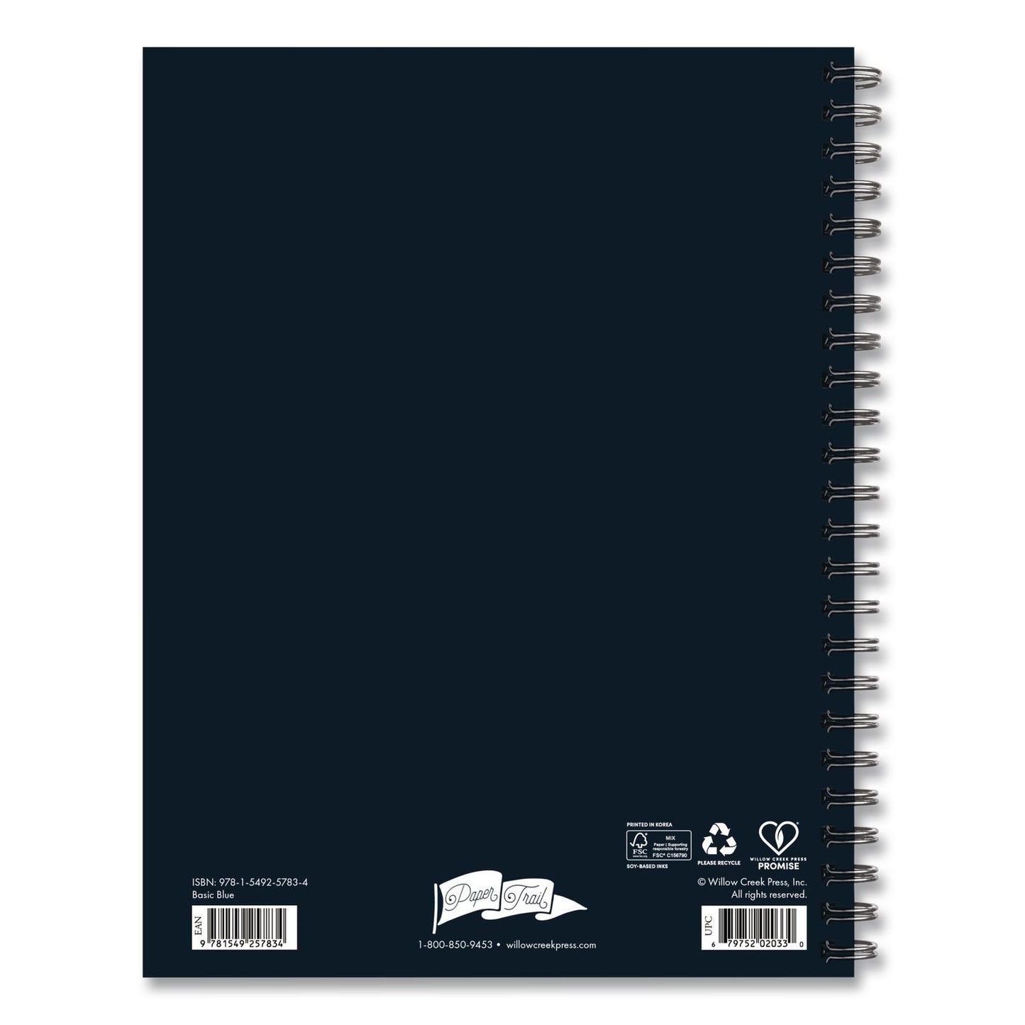 Willow Creek Press Basic Blue Weekly/Monthly Planner, 8.5 x 6.5, Blue Cover, 12-Month (Jan to Dec): 2026 (WPR57834)