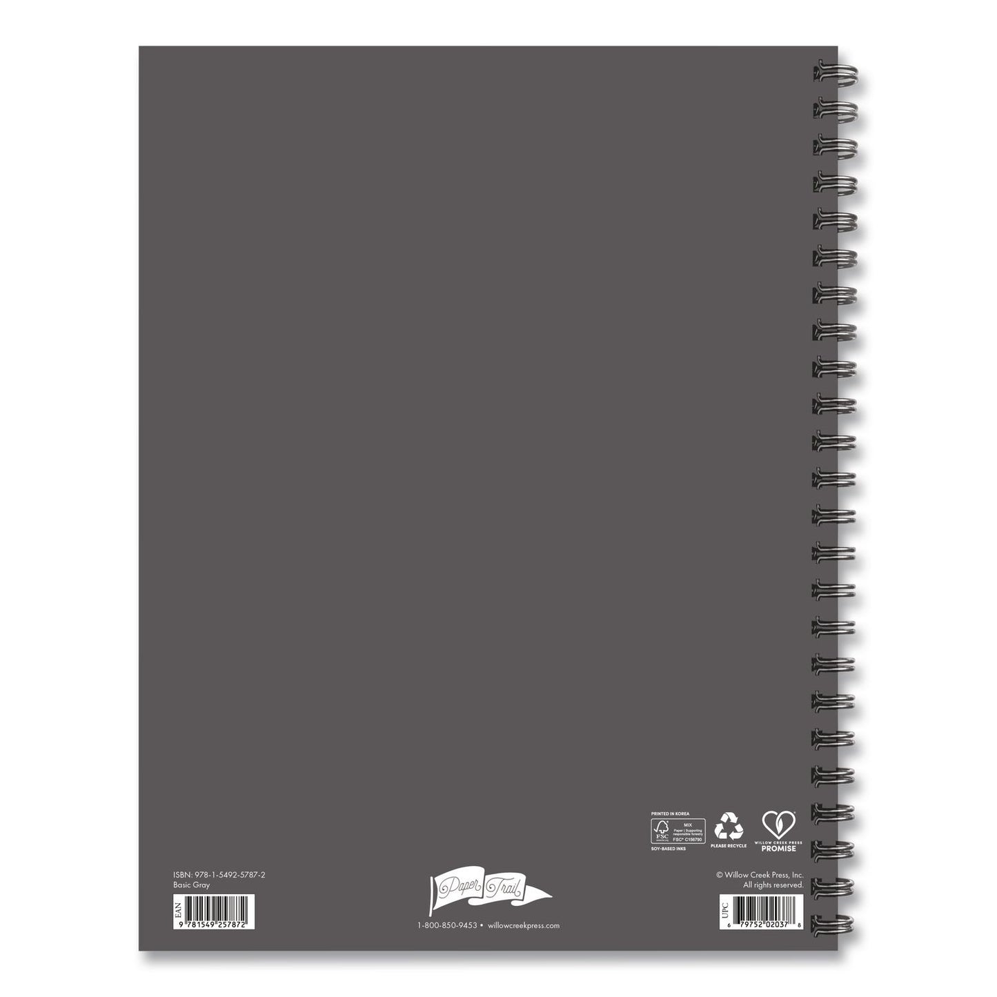 Willow Creek Press Basic Gray Weekly/Monthly Planner, 11 x 8.5, Gray Cover, 12-Month (Jan to Dec): 2026 (WPR57872)
