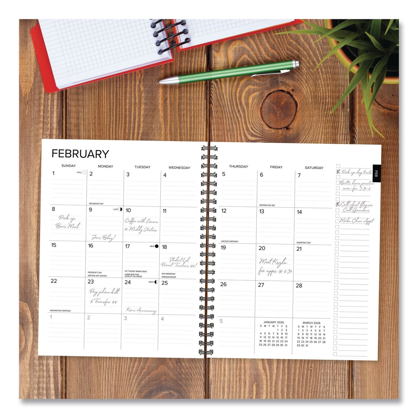 Willow Creek Press Basic Gray Weekly/Monthly Planner, 11 x 8.5, Gray Cover, 12-Month (Jan to Dec): 2026 (WPR57872)