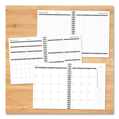 Willow Creek Press Budget Monthly Planner, 11 x 8.5, Black Cover, 12-Month, Undated (WPR40324)