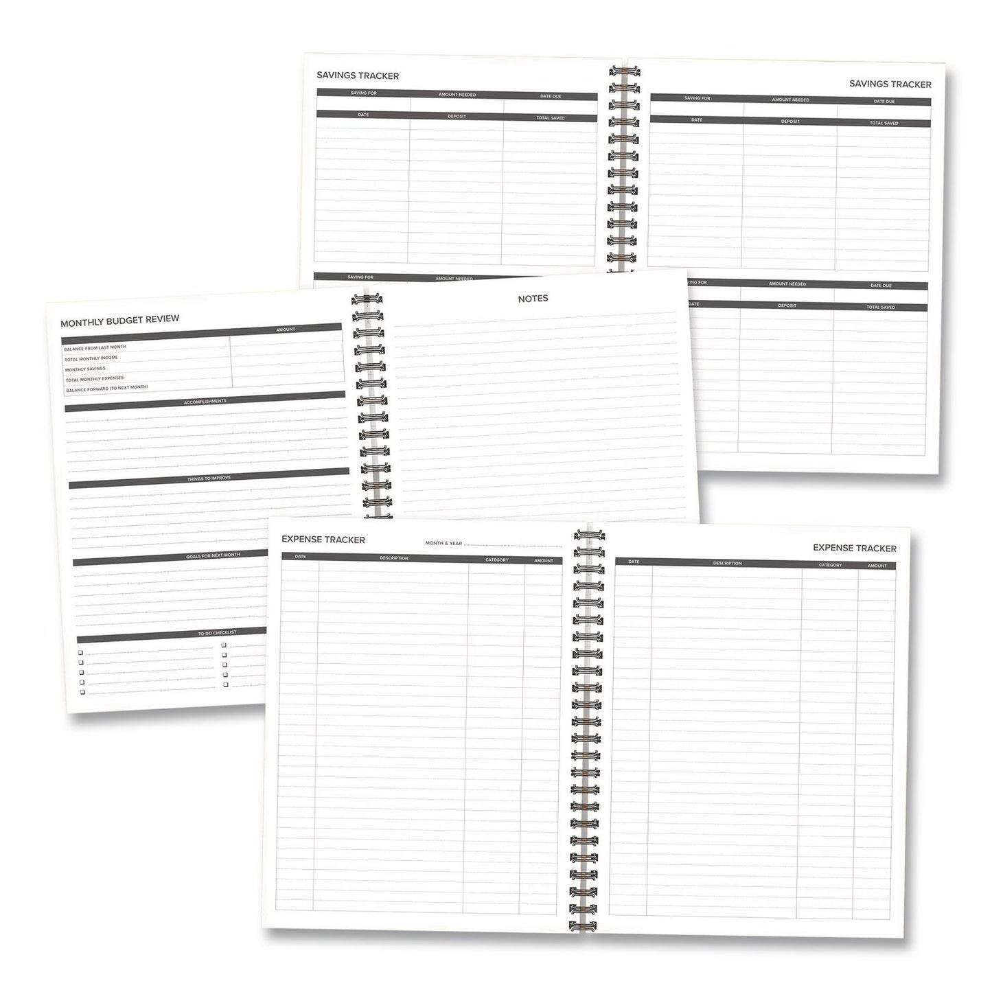 Willow Creek Press Budget Monthly Planner, 11 x 8.5, Black Cover, 12-Month, Undated (WPR40324)