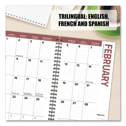 Willow Creek Press Cardinals (Trilingual) Weekly/Monthly Planner, 6.5 x 3.5, Multicolor Cover, 12-Month (Jan to Dec): 2026 (WPR57490)