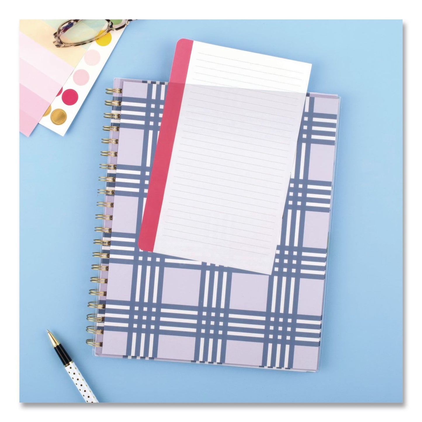 AT-A-GLANCE® Simplified Planner by Emily Ley: Academic Weekly/Monthly Book, 11 x 8.5, Lilac Plaid Cover, 12-Month: July 2025 to June 2026 (AAGEL39901A26)