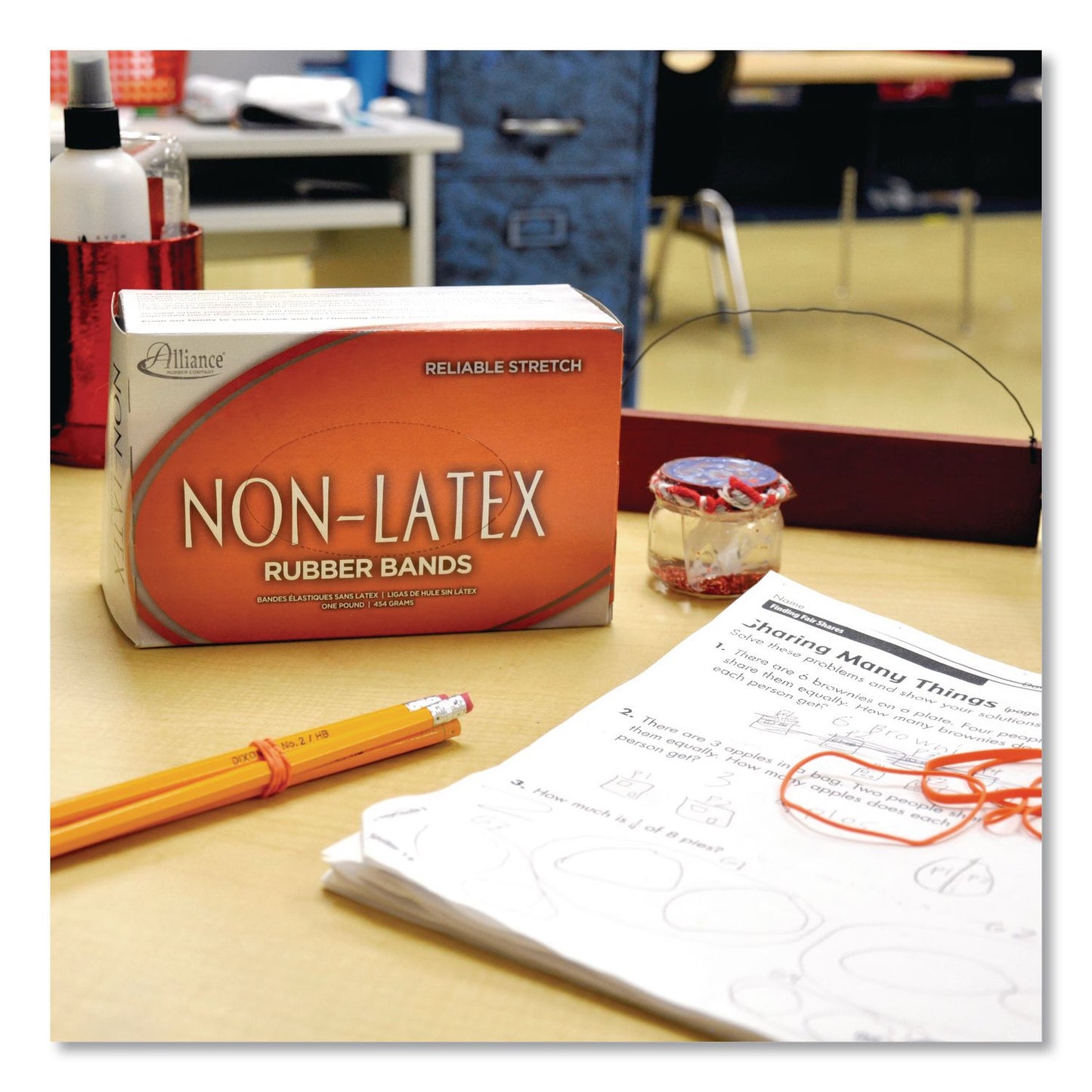 Alliance® Non-Latex Rubber Bands, Assorted Sizes, Orange, 125/Pack (ALL37548)