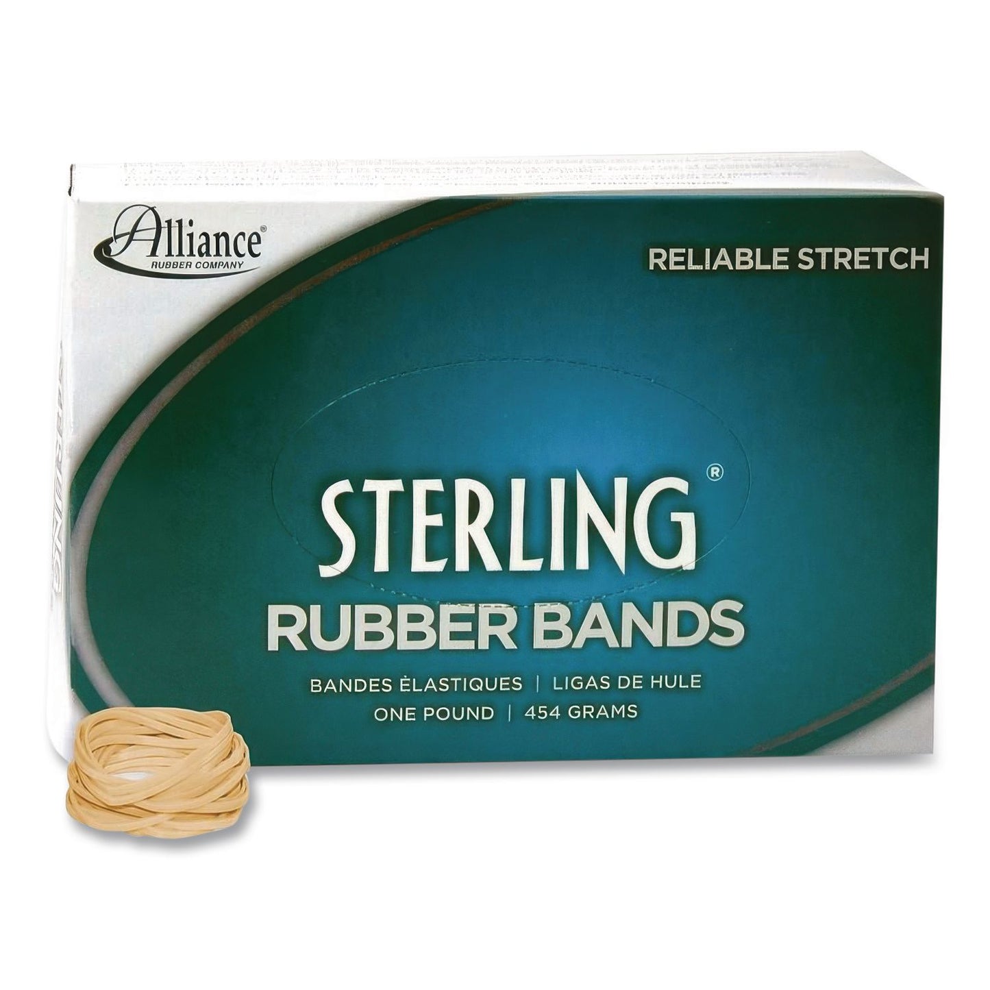 Alliance® Sterling Rubber Bands, Size 12, Natural Crepe, 3,400/Box (ALL24125)