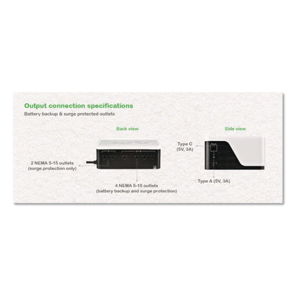 APC® Back-UPS BE500G3 Battery Backup System, 6 Outlets, 500 VA, 490 J (APABE500G3)