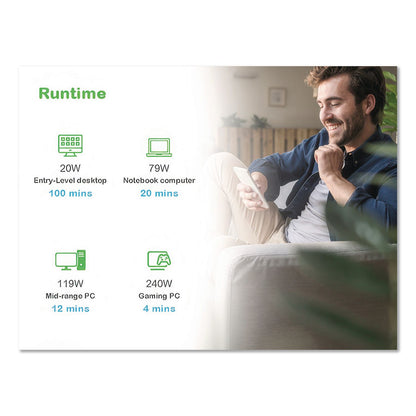 APC® Back-UPS BE500G3 Battery Backup System, 6 Outlets, 500 VA, 490 J (APABE500G3)