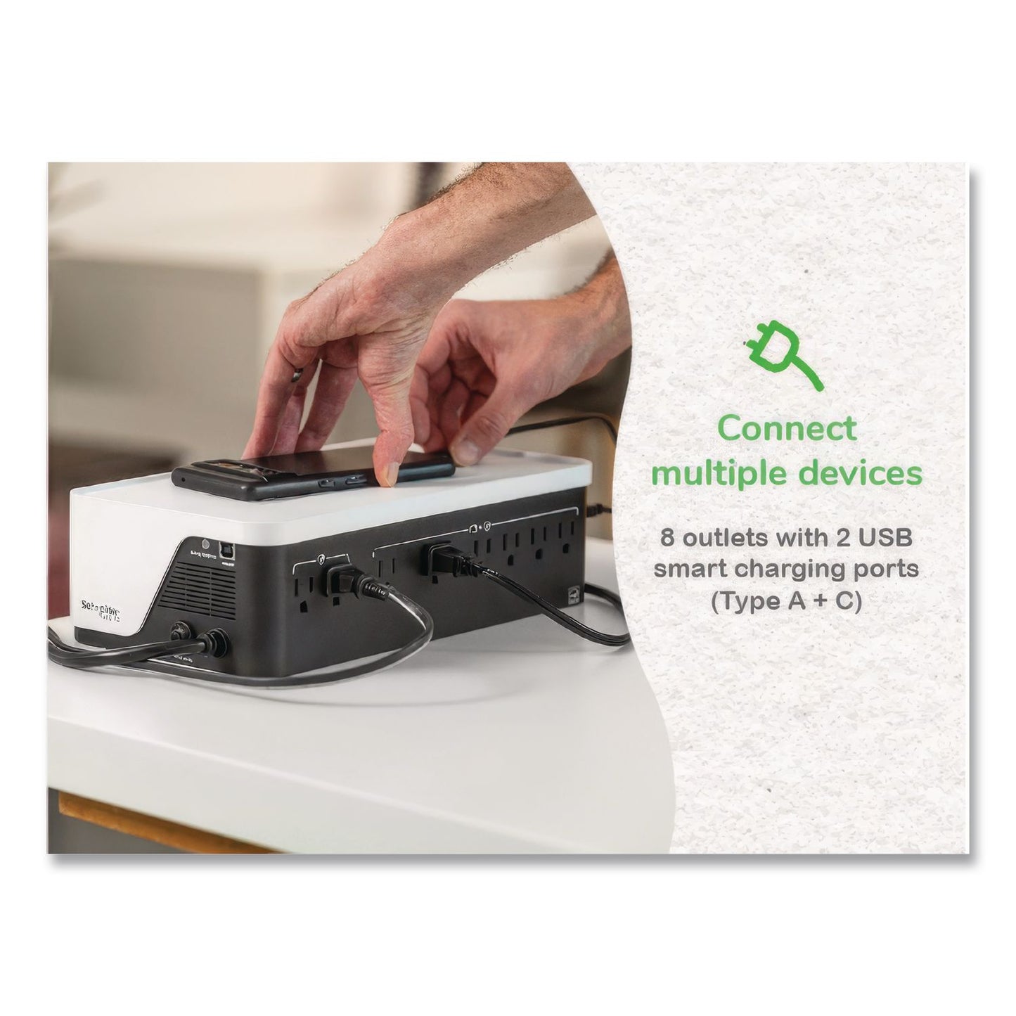 APC® Back-UPS BE1050G3 Battery Backup System, 8 Outlets, 1,050 VA, 490 J (APABE1050G3)