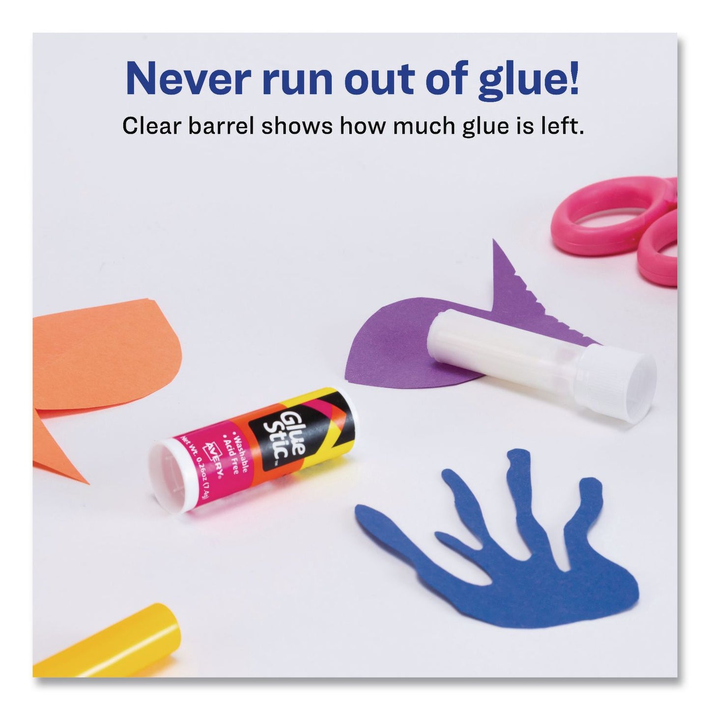 Avery® Permanent Glue Stic, 0.26 oz, Applies White, Dries Clear, 3/Pack (AVE00166PK)