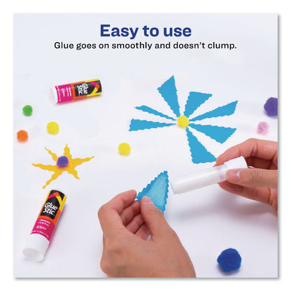Avery® Permanent Glue Stic, 0.26 oz, Applies White, Dries Clear, 3/Pack (AVE00166PK)