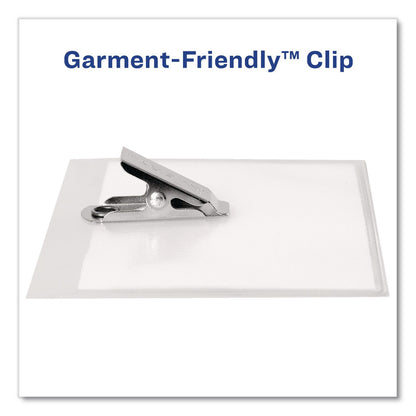 Avery® Heavy-Duty Badge Holders, Vertical, 2.25 x 3.5 Holder, Clear, 50/Box (AVE2920)