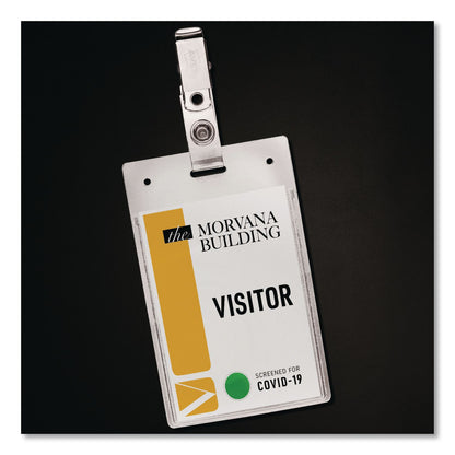 Avery® Heavy-Duty Badge Holders, Vertical, 2.25 x 3.5 Holder, Clear, 50/Box (AVE2920)
