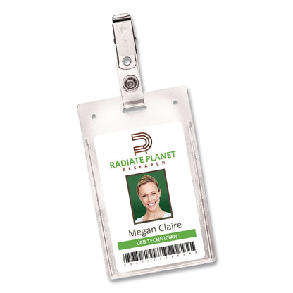 Avery® Heavy-Duty Badge Holders, Vertical, 2.25 x 3.5 Holder, Clear, 50/Box (AVE2920)