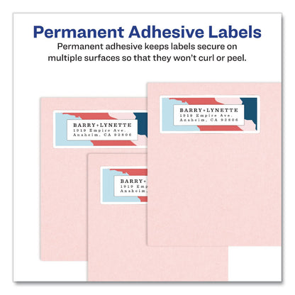 Avery® Easy Peel White Address Labels with Sure Feed Technology, Laser, 1 x 2.63, 30/Sheet, 100 Sheets/Pack, 5 Packs/Carton (AVE5160CT)