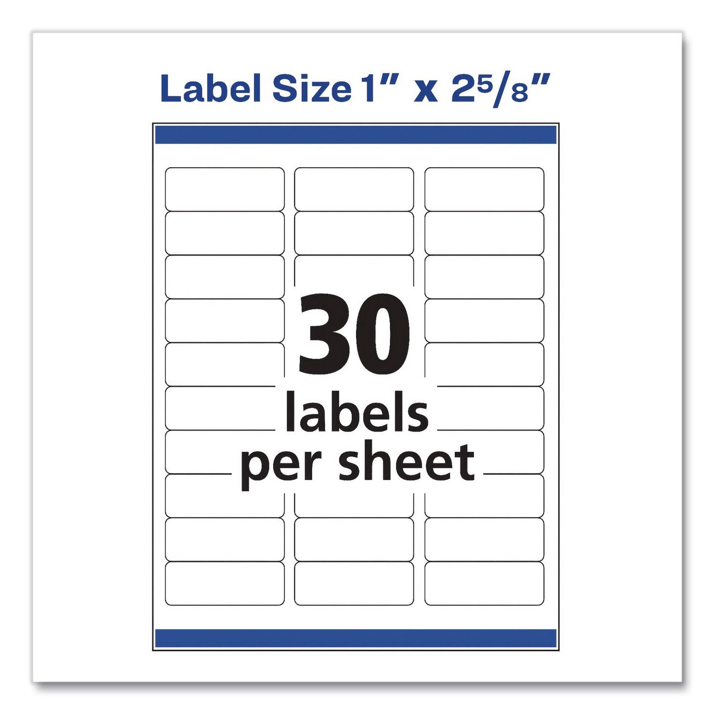 Avery® Easy Peel White Address Labels with Sure Feed Technology, Laser, 1 x 2.63, 30/Sheet, 100 Sheets/Pack, 5 Packs/Carton (AVE5160CT)