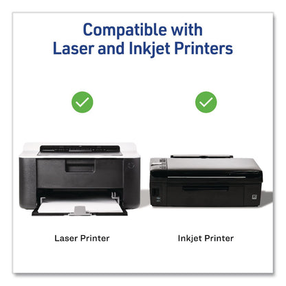 Avery® Rectangular Labels with Sure Feed Technology, Inkjet/Laser, 2 x 3, Matte White, 8 Labels/Sheet, 25 Sheets/Pack (AVE05619)