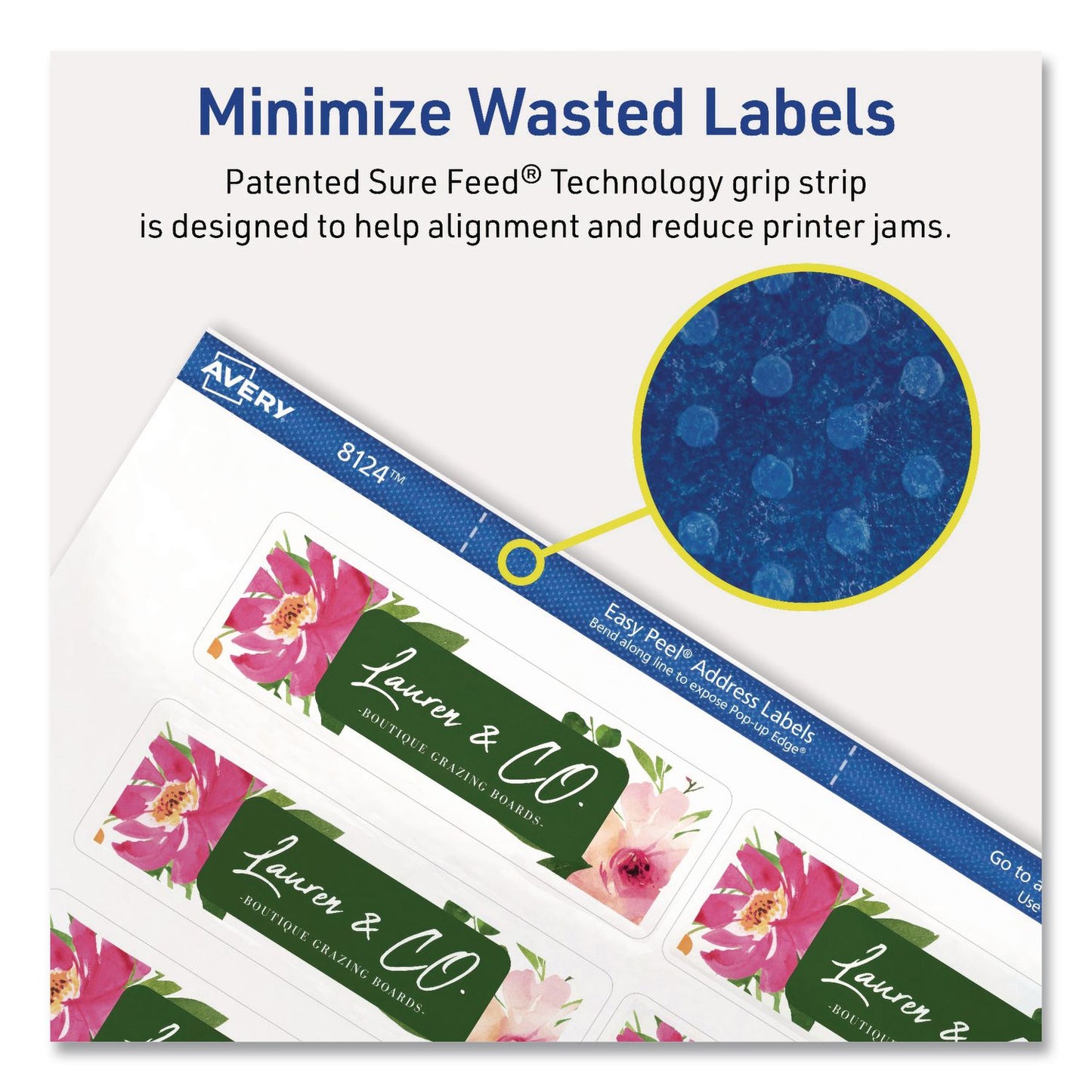 Avery® Matte Clear Address Labels with Sure Feed Technology, Inkjet/Laser, 1.33 x 4, 14/Sheet, 10 Sheets/Pack (AVE08124)