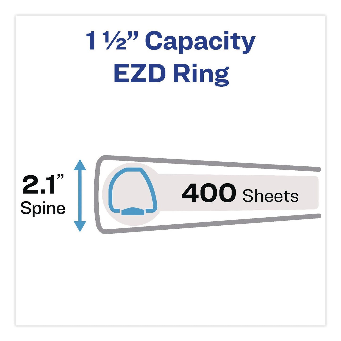 Avery® Durable View Binder with DuraHinge and EZD Rings, 3 Rings, 1.5" Capacity, 11 x 8.5, White, 12/Carton (AVE09401CT)