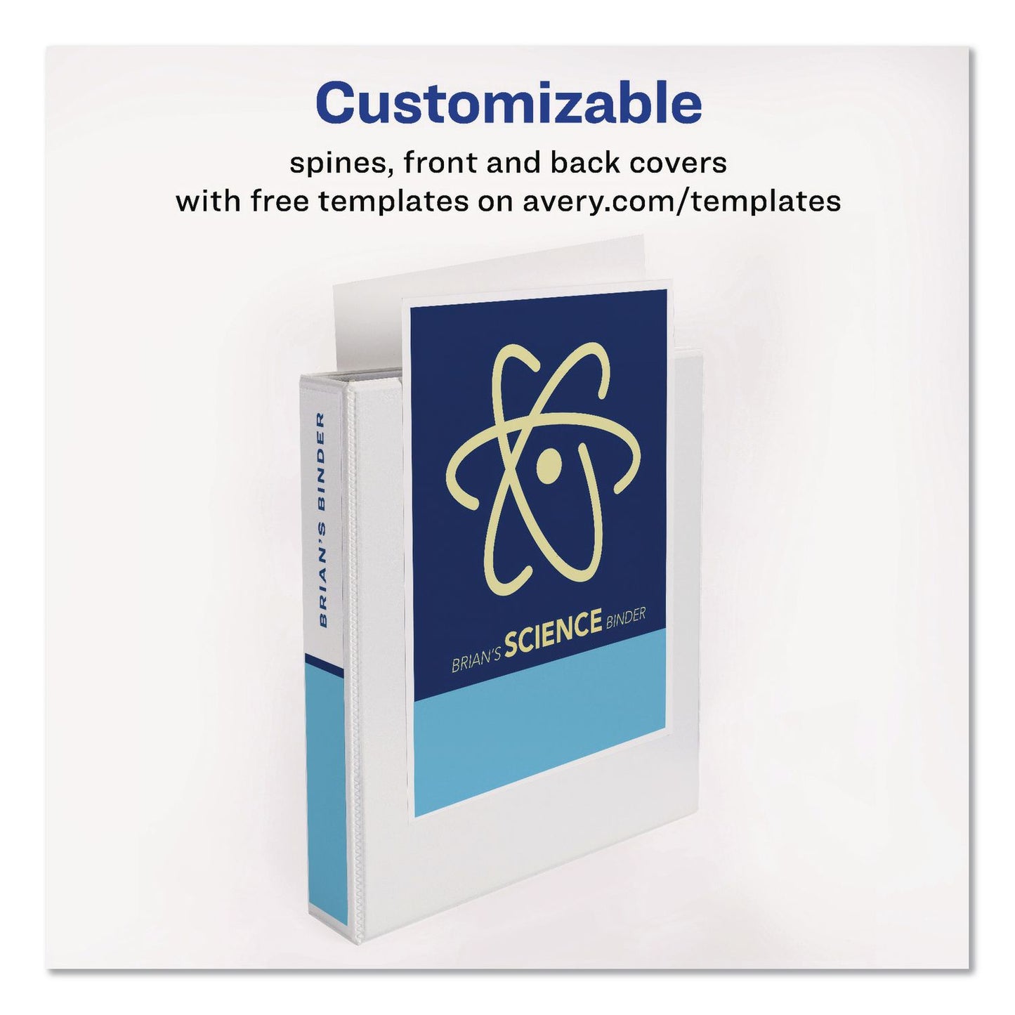 Avery® Durable View Binder with DuraHinge and EZD Rings, 3 Rings, 1.5" Capacity, 11 x 8.5, White, 12/Carton (AVE09401CT)